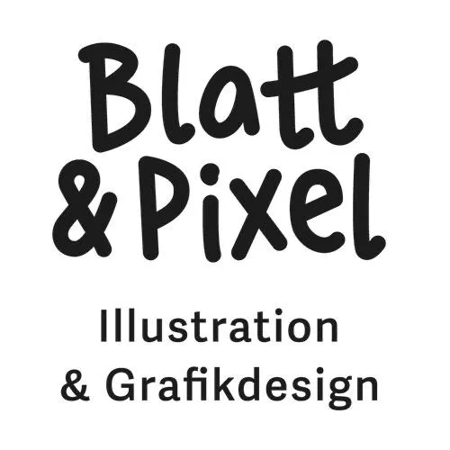 Das Logo von Blatt und Pixel